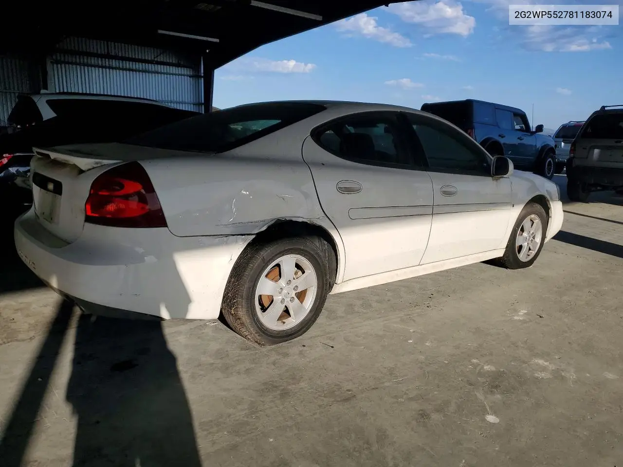 2008 PONTIAC GRAND PRIX VIN 2G2WP552781183074 — фото 3