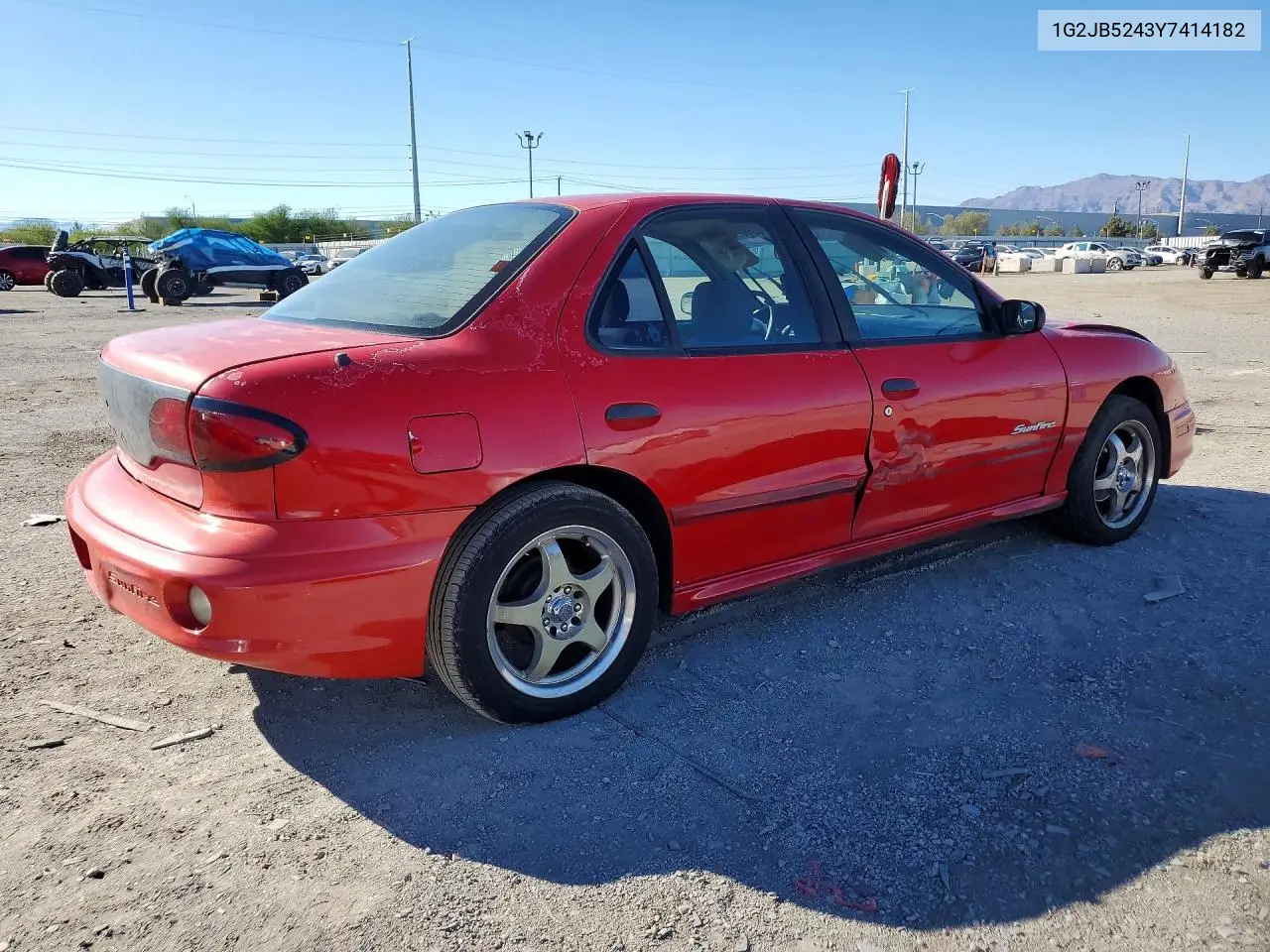 2000 PONTIAC SUNFIRE VIN 1G2JB5243Y7414182 — фото 3
