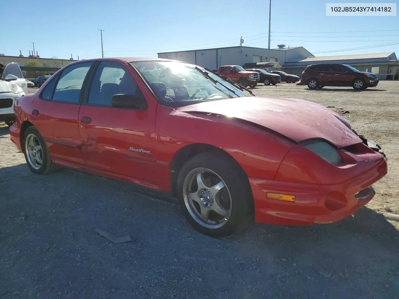 2000 PONTIAC SUNFIRE VIN 1G2JB5243Y7414182 — фото 4