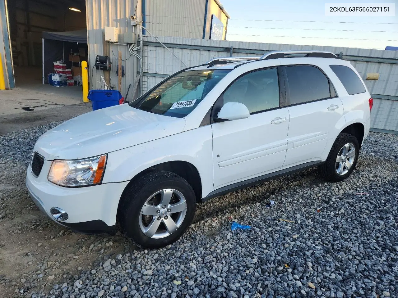 PONTIAC TORRENT 2006, VIN 2CKDL63F566027151