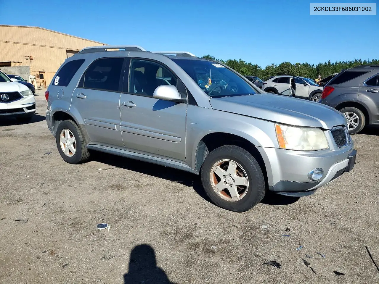 2008 PONTIAC TORRENT VIN 2CKDL33F686031002 — фото 4