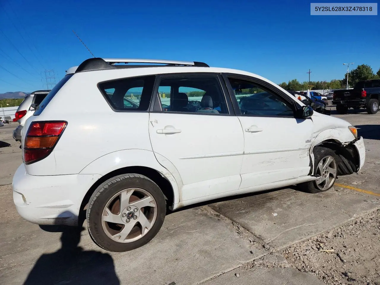 2003 PONTIAC VIBE VIN 5Y2SL628X3Z478318 — фото 3