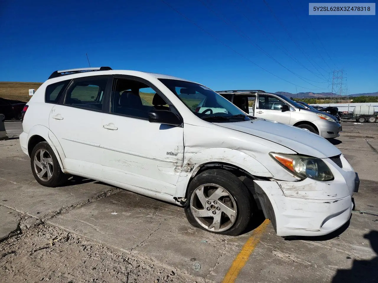2003 PONTIAC VIBE VIN 5Y2SL628X3Z478318 — фото 4