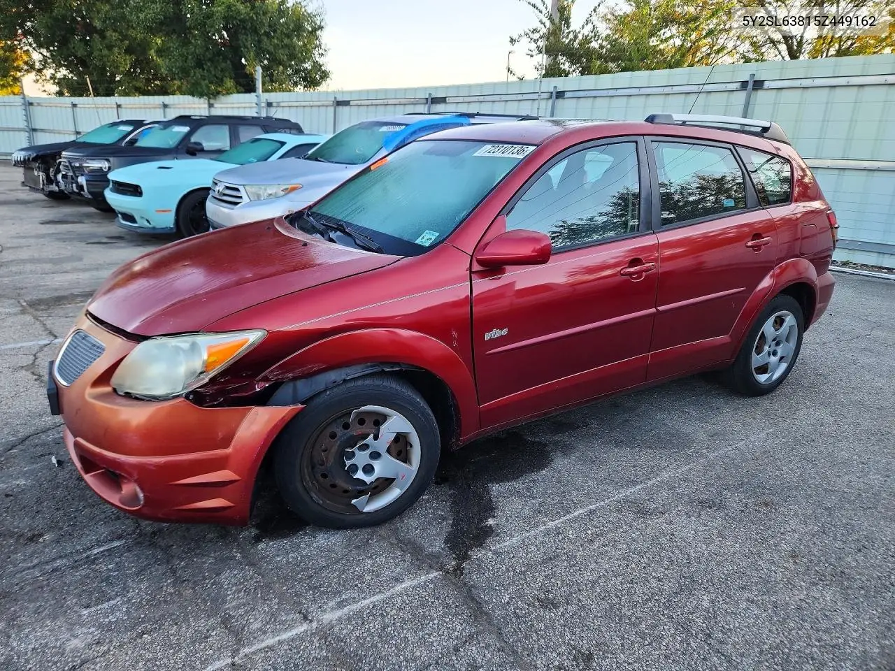 PONTIAC VIBE 2005, VIN 5Y2SL63815Z449162