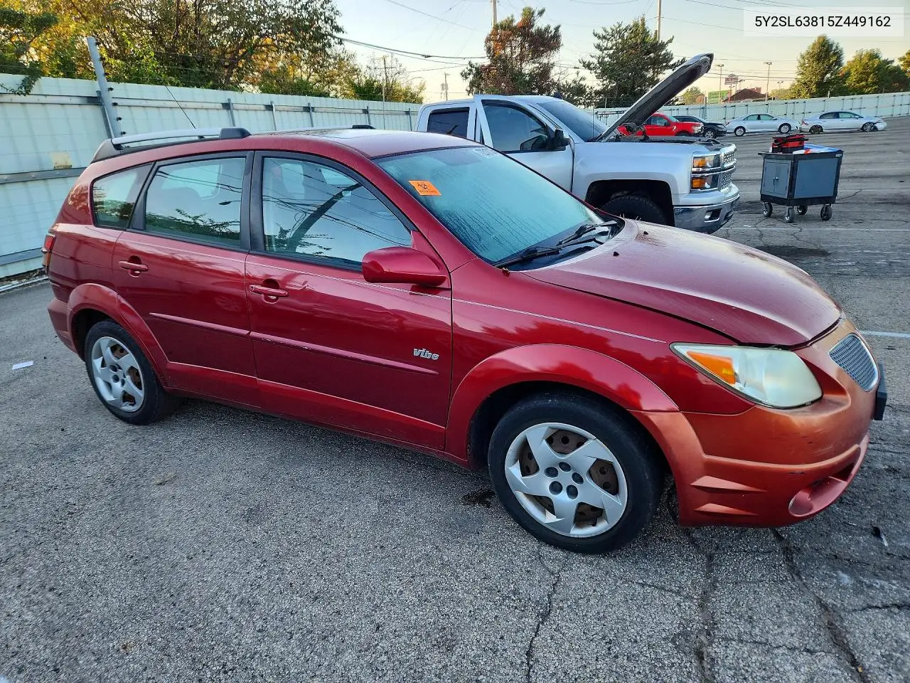 2005 PONTIAC VIBE VIN 5Y2SL63815Z449162 — фото 4