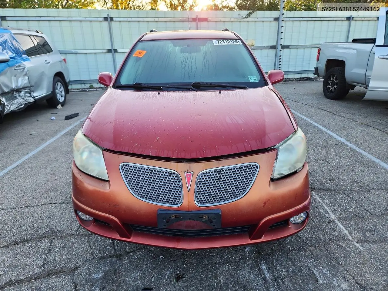 2005 PONTIAC VIBE VIN 5Y2SL63815Z449162 — фото 5