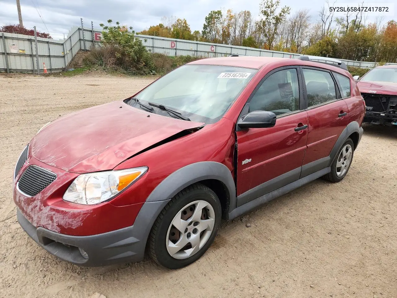 PONTIAC VIBE 2007, VIN 5Y2SL65847Z417872