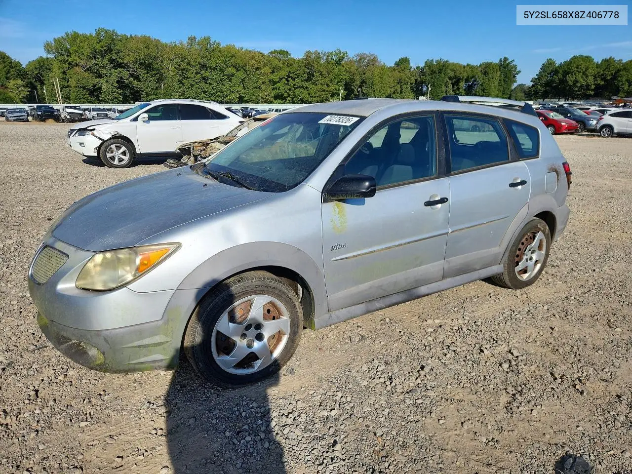 PONTIAC VIBE 2008, VIN 5Y2SL658X8Z406778