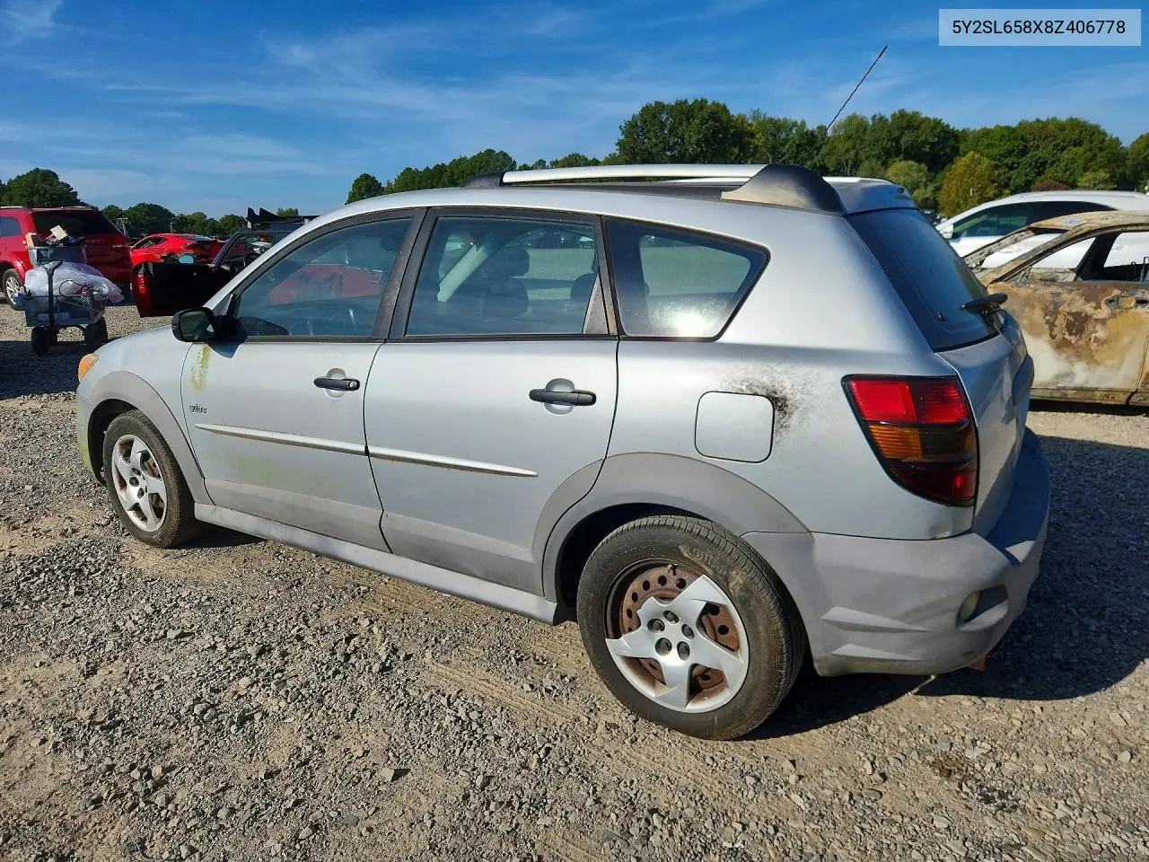 2008 PONTIAC VIBE VIN 5Y2SL658X8Z406778 — фото 2
