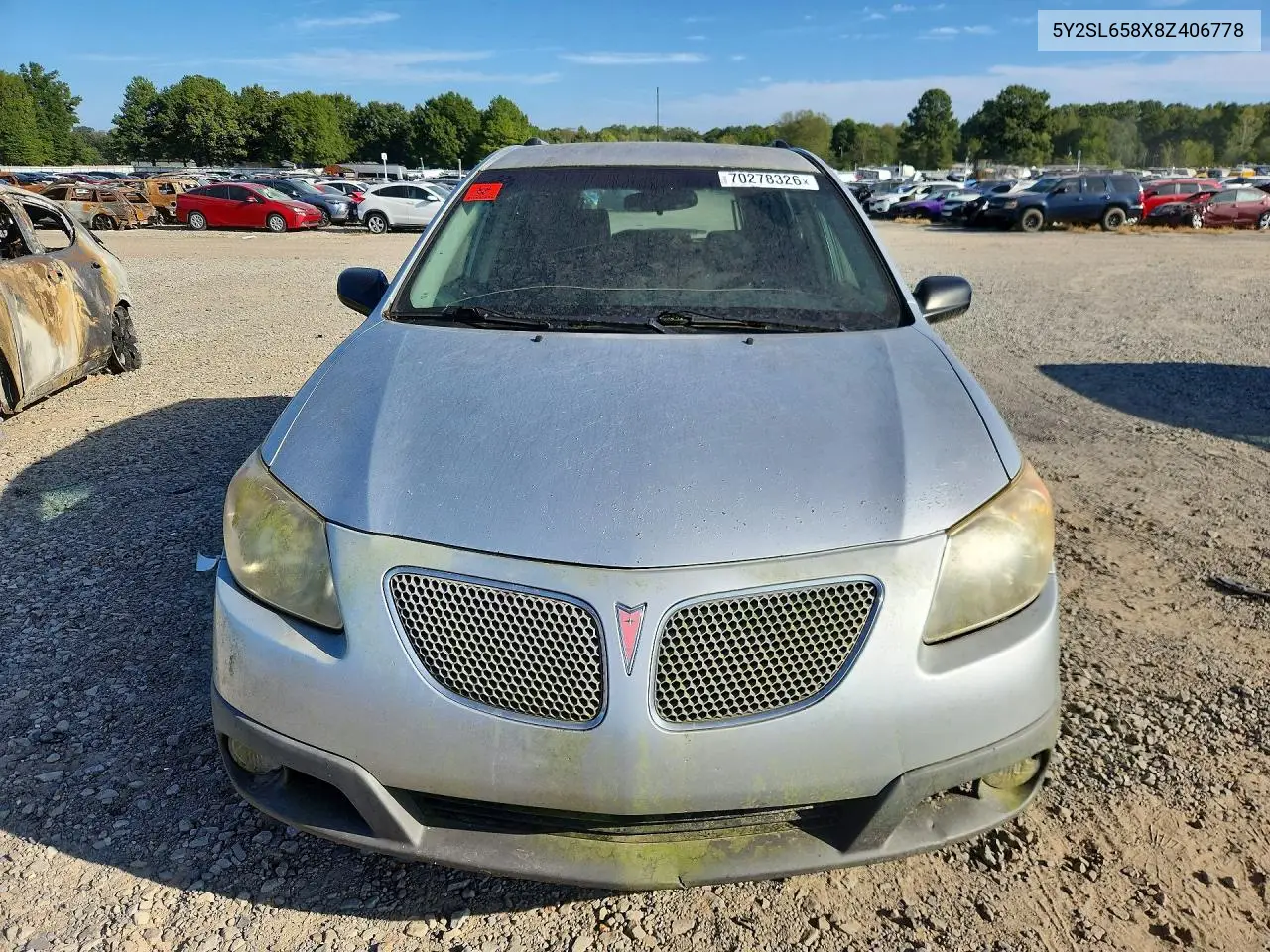 2008 PONTIAC VIBE VIN 5Y2SL658X8Z406778 — фото 5