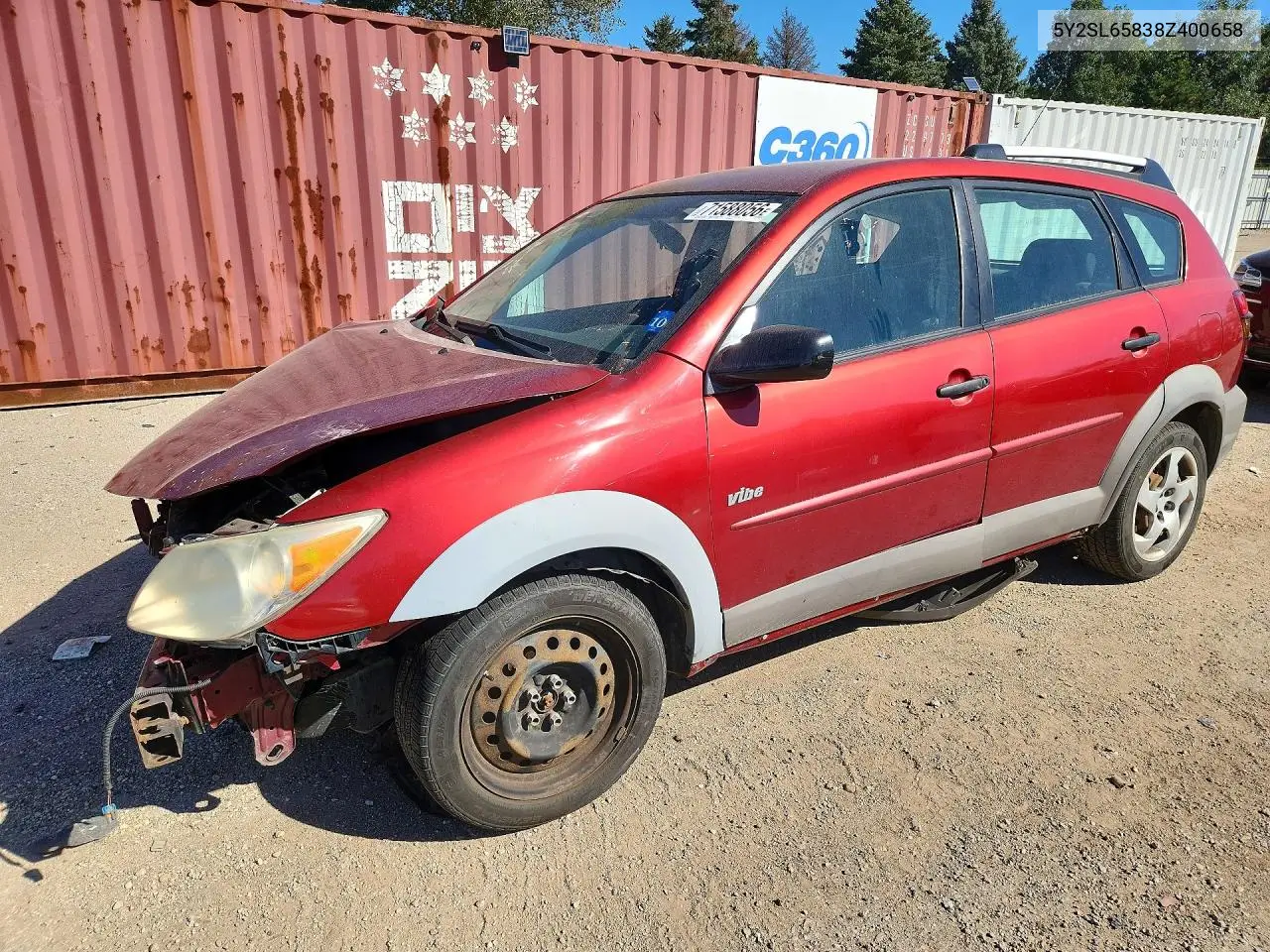 PONTIAC VIBE 2008, VIN 5Y2SL65838Z400658