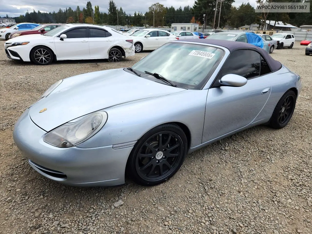 PORSCHE 911 2001, VIN WP0CA29981S651387