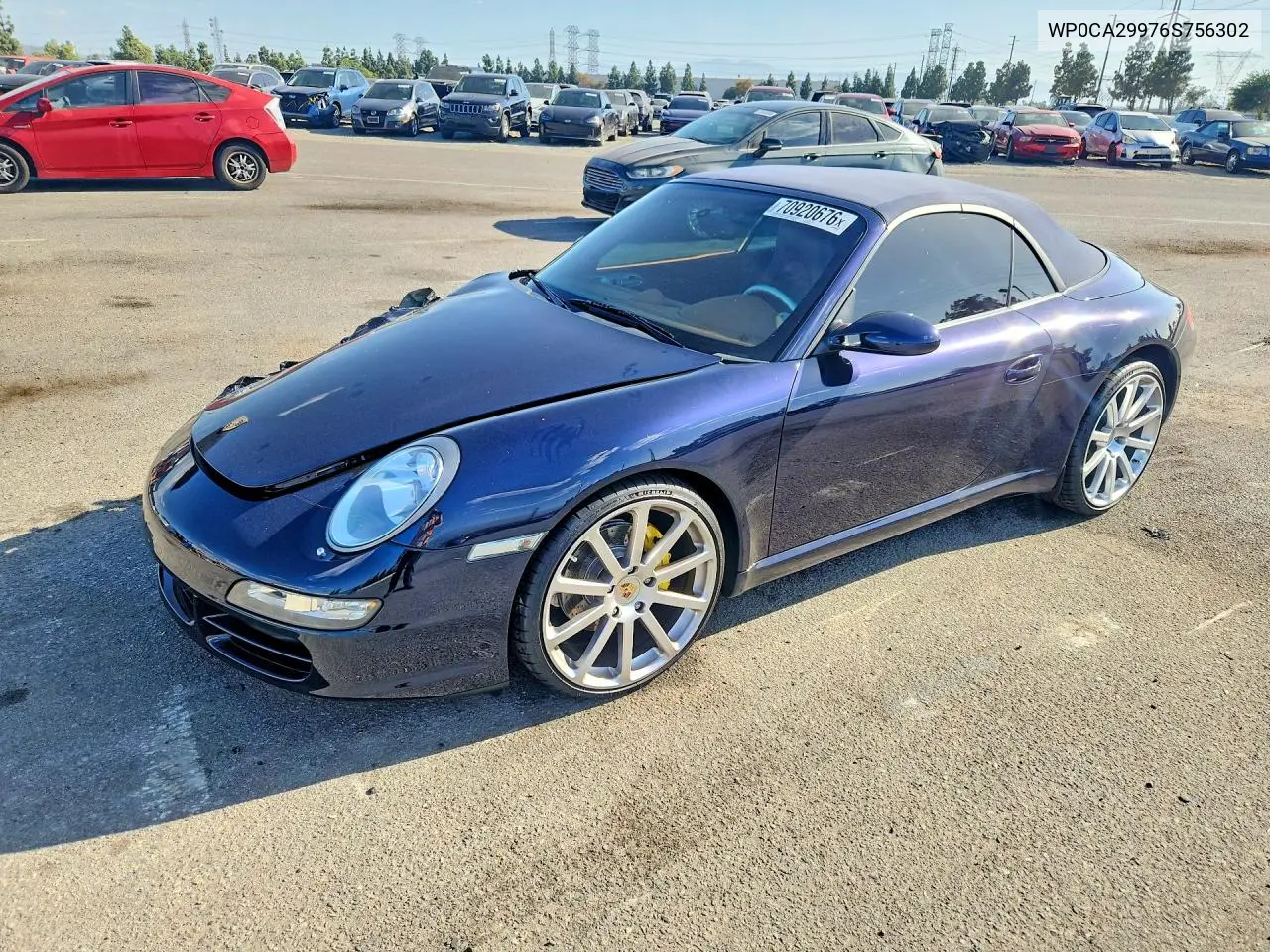 PORSCHE 911 2006, VIN WP0CA29976S756302
