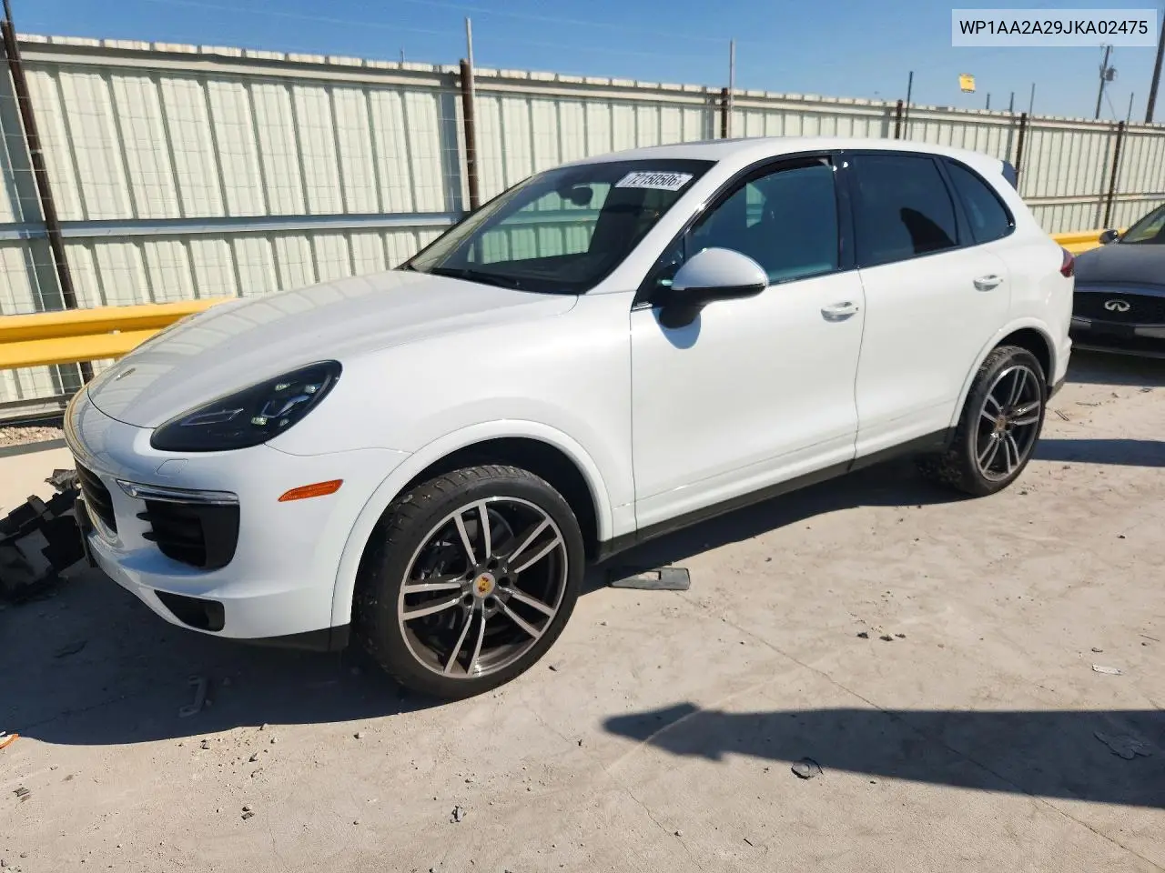 PORSCHE CAYENNE 2018, VIN WP1AA2A29JKA02475