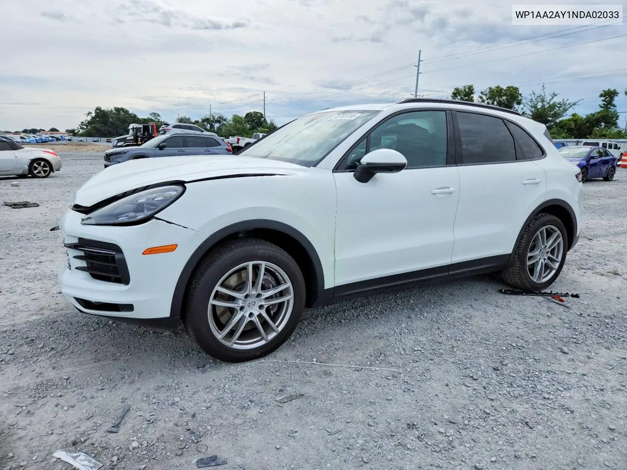 PORSCHE CAYENNE 2022, VIN WP1AA2AY1NDA02033