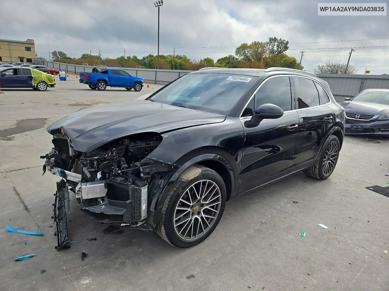 PORSCHE CAYENNE 2022, VIN WP1AA2AY9NDA03835