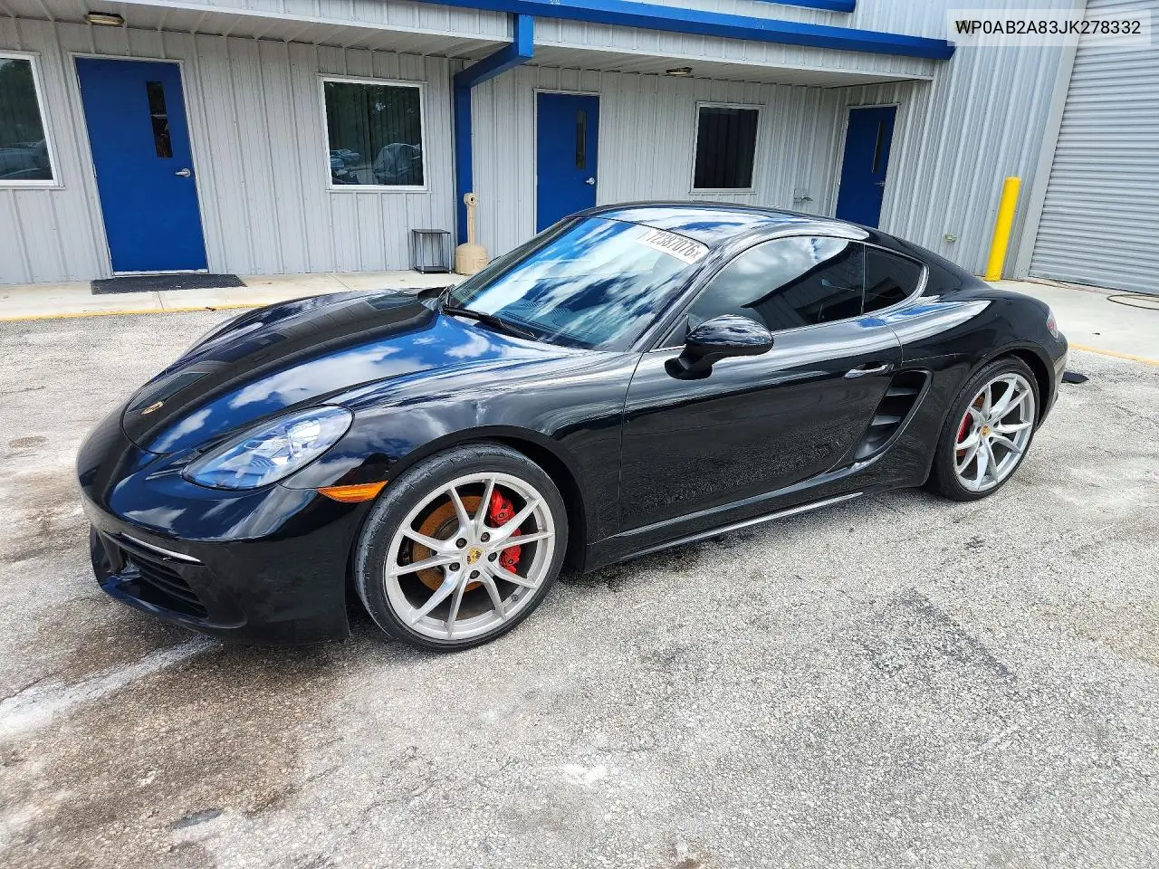 PORSCHE CAYMAN 2018, VIN WP0AB2A83JK278332