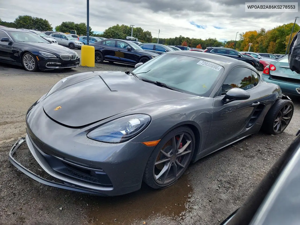 PORSCHE CAYMAN 2019, VIN WP0AB2A86KS278553