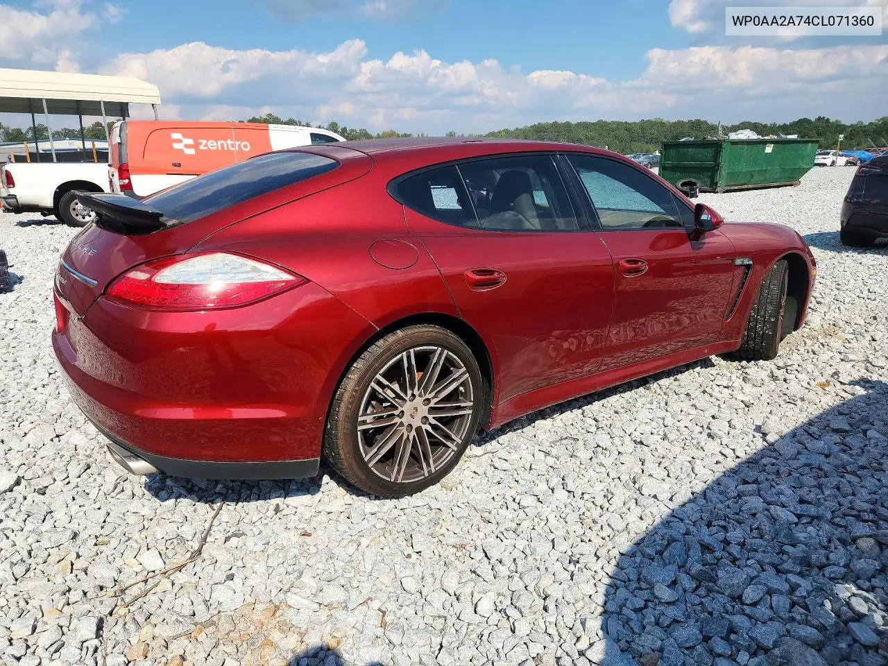 2012 PORSCHE PANAMERA VIN WP0AA2A74CL071360 — фото 3
