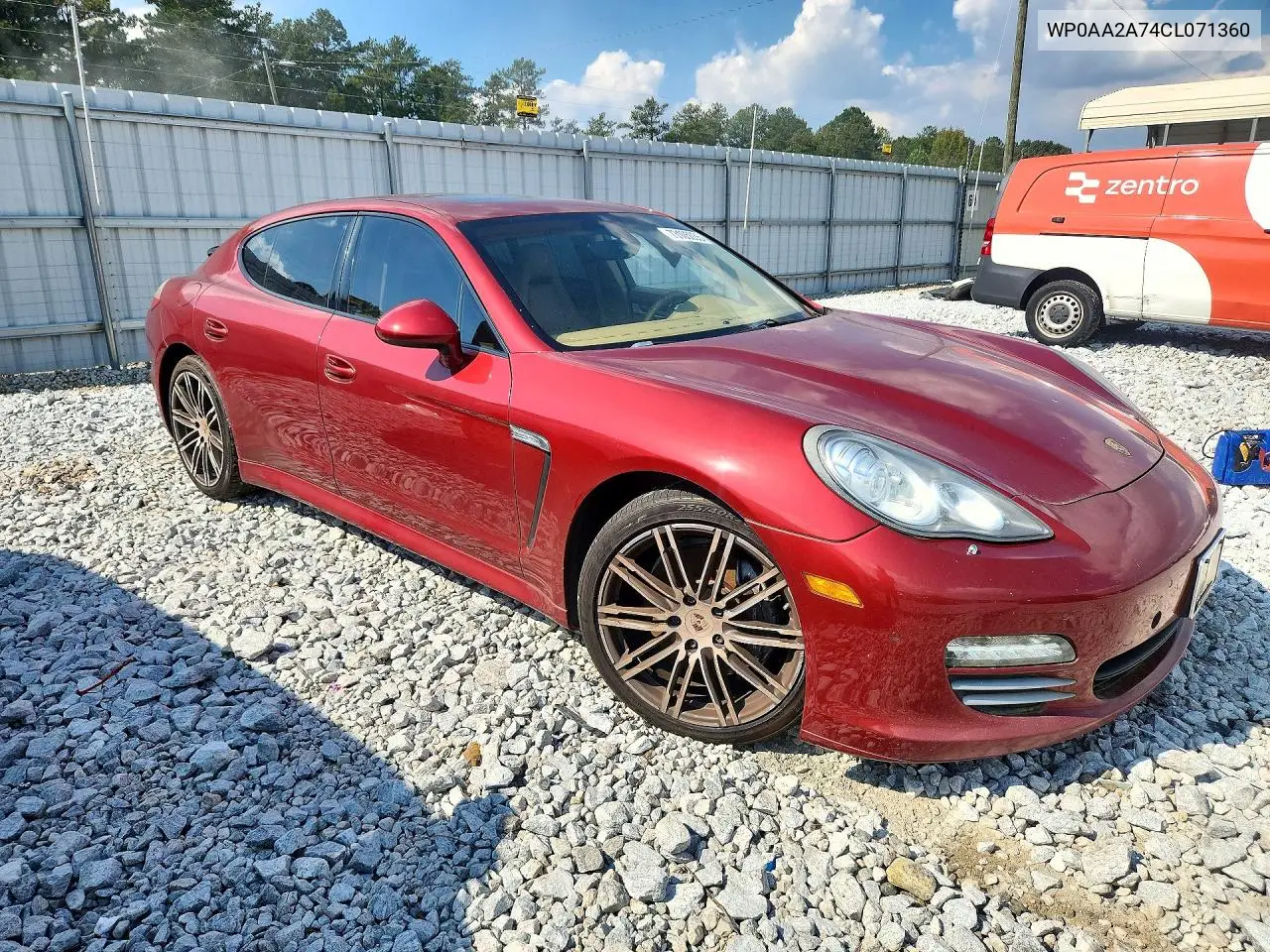 2012 PORSCHE PANAMERA VIN WP0AA2A74CL071360 — фото 4