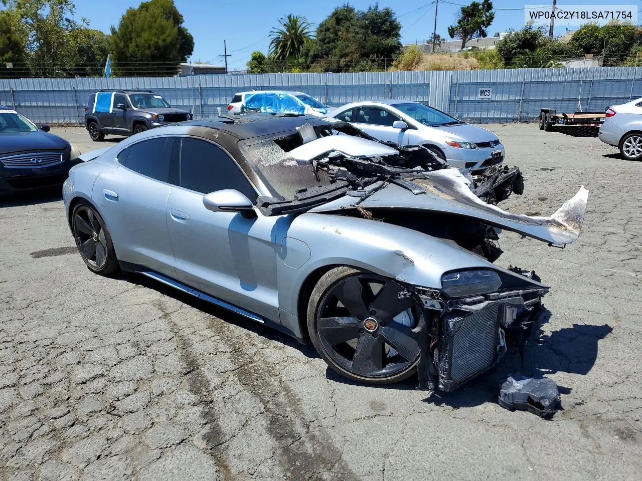 2020 PORSCHE TAYCAN VIN WP0AC2Y18LSA71754 — фото 4