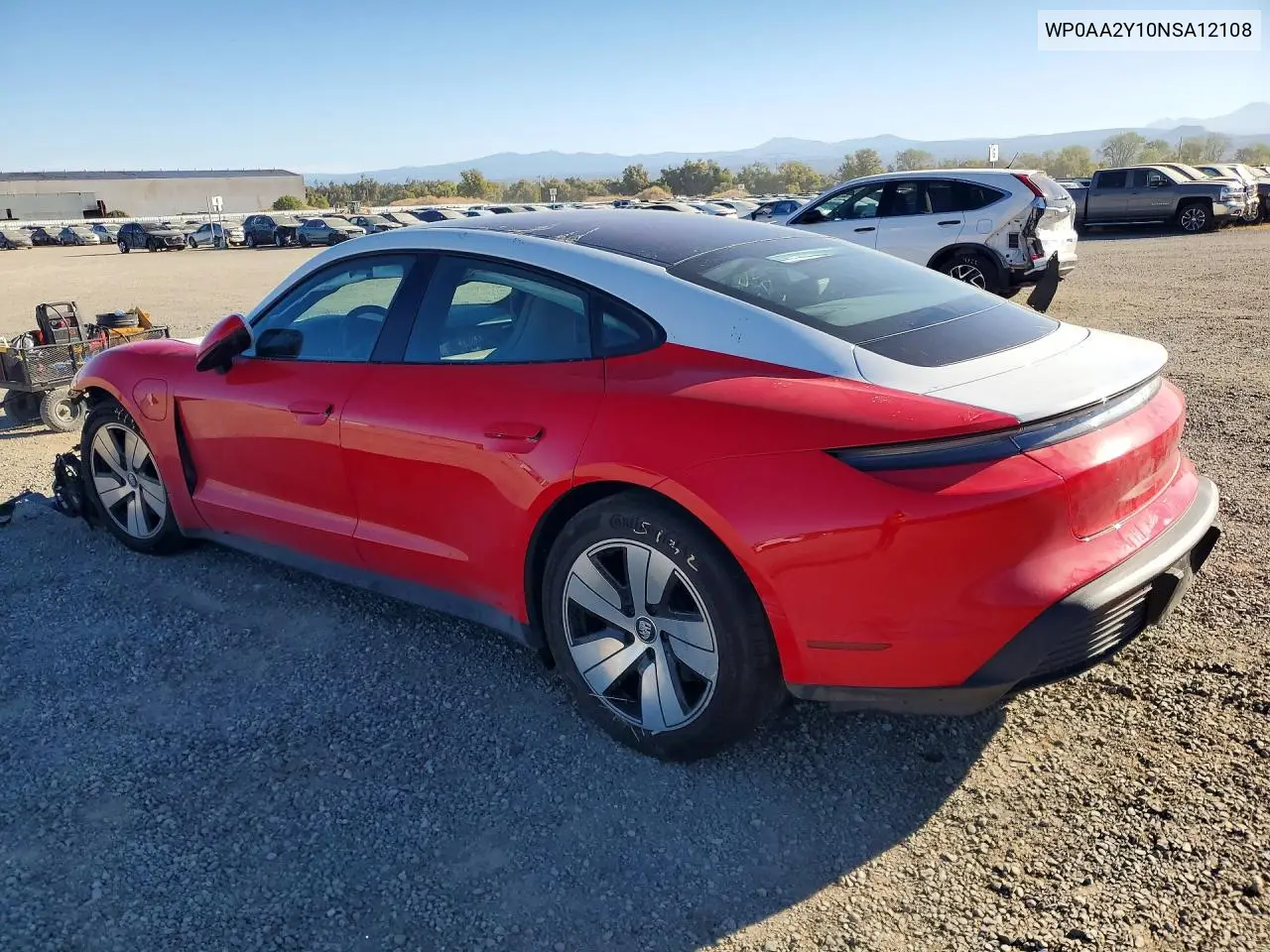 2022 PORSCHE TAYCAN VIN WP0AA2Y10NSA12108 — фото 2