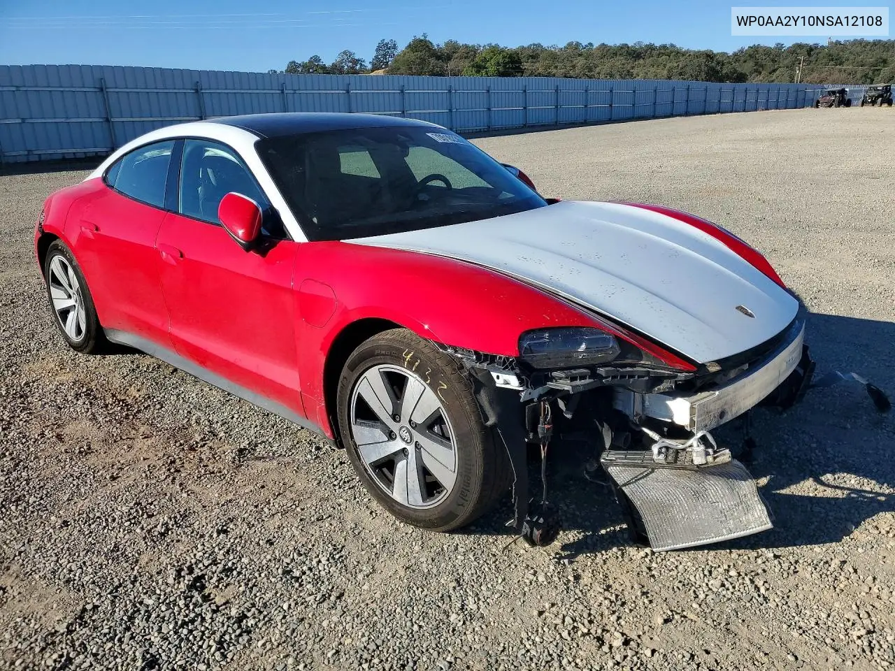 2022 PORSCHE TAYCAN VIN WP0AA2Y10NSA12108 — фото 4