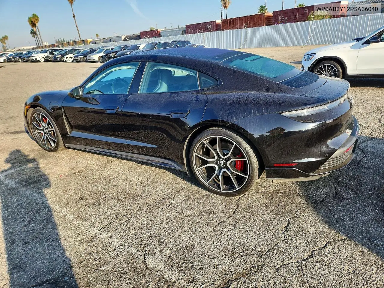 2023 PORSCHE TAYCAN VIN WP0AB2Y12PSA36040 — фото 2