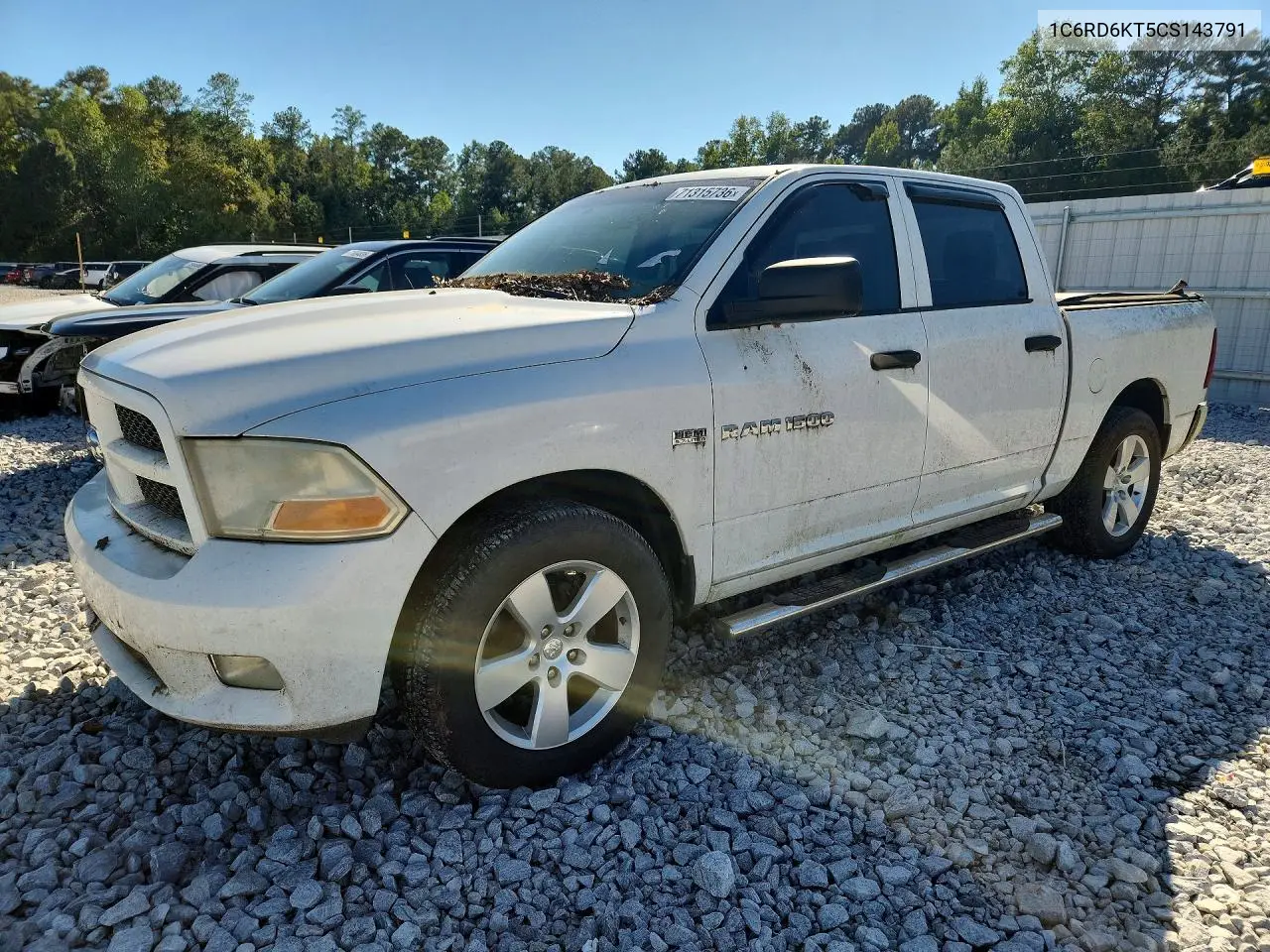 RAM 1500 2012, VIN 1C6RD6KT5CS143791