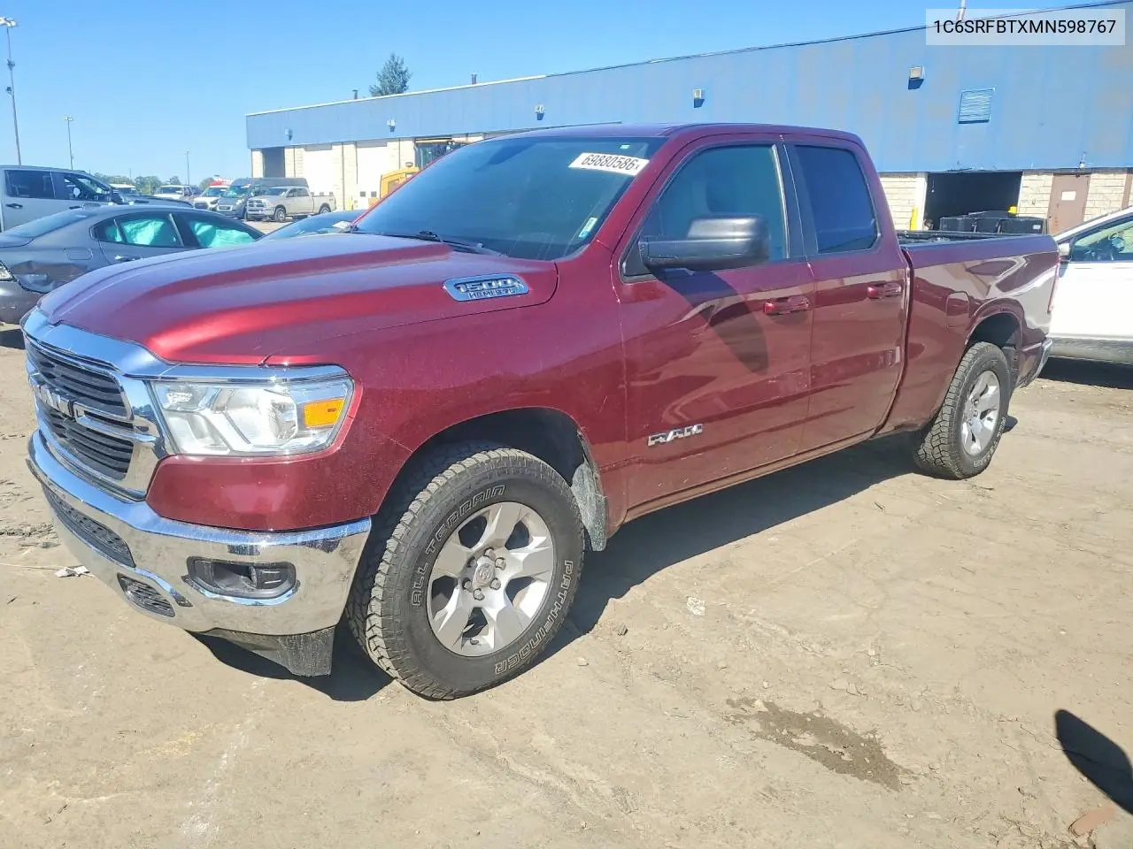 RAM 1500 2021, VIN 1C6SRFBTXMN598767