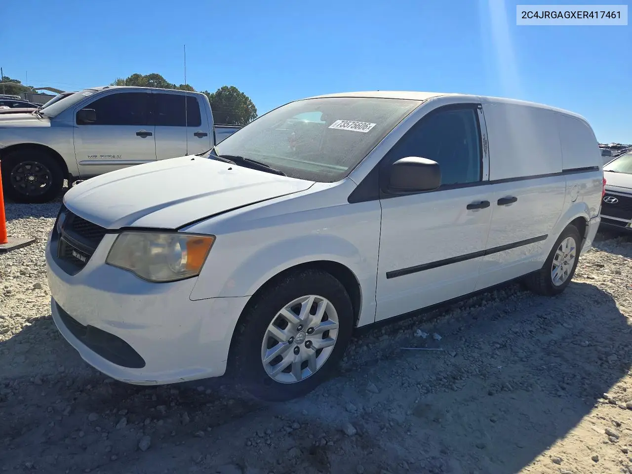 RAM CARGO VAN TRADESMAN 2014, VIN 2C4JRGAGXER417461