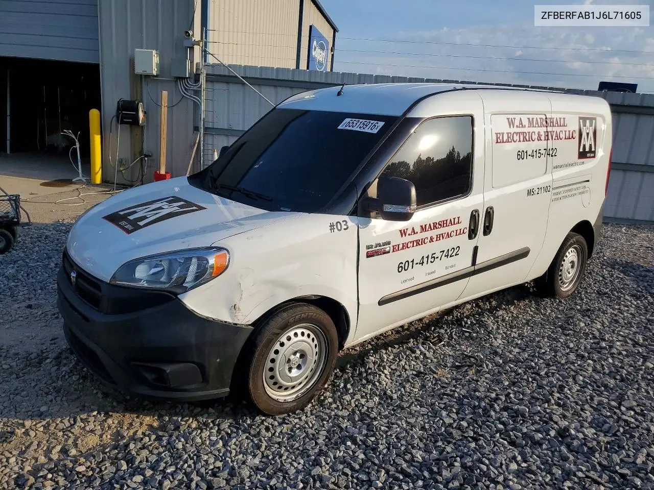 RAM PROMASTER CITY 2018, VIN ZFBERFAB1J6L71605