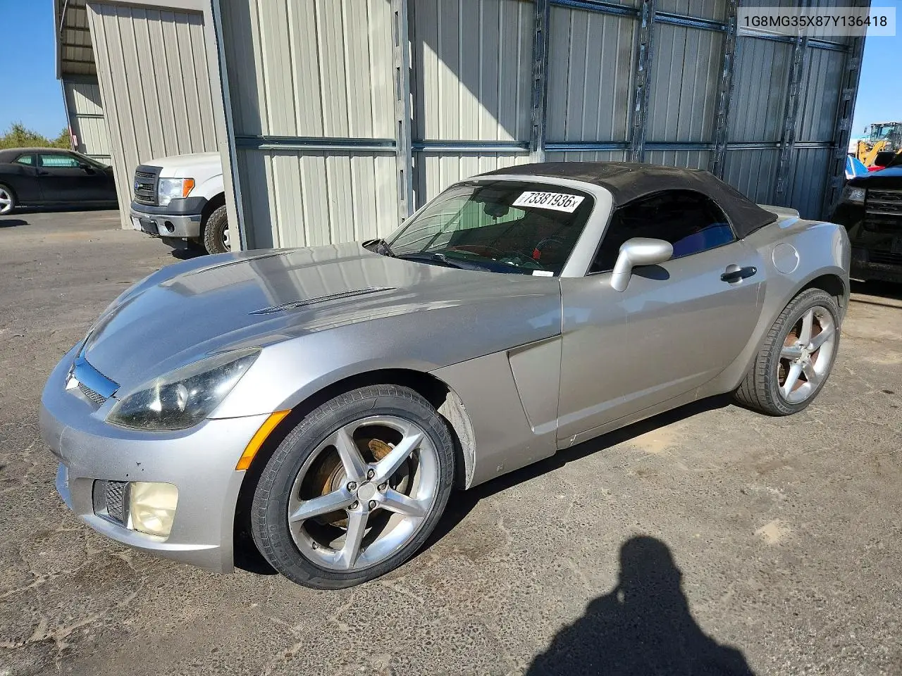SATURN SKY 2007, VIN 1G8MG35X87Y136418