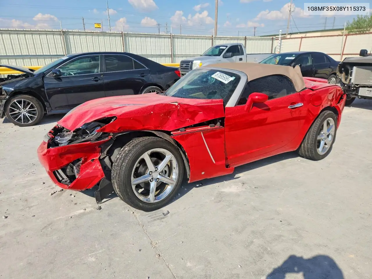 SATURN SKY 2008, VIN 1G8MF35X08Y115373