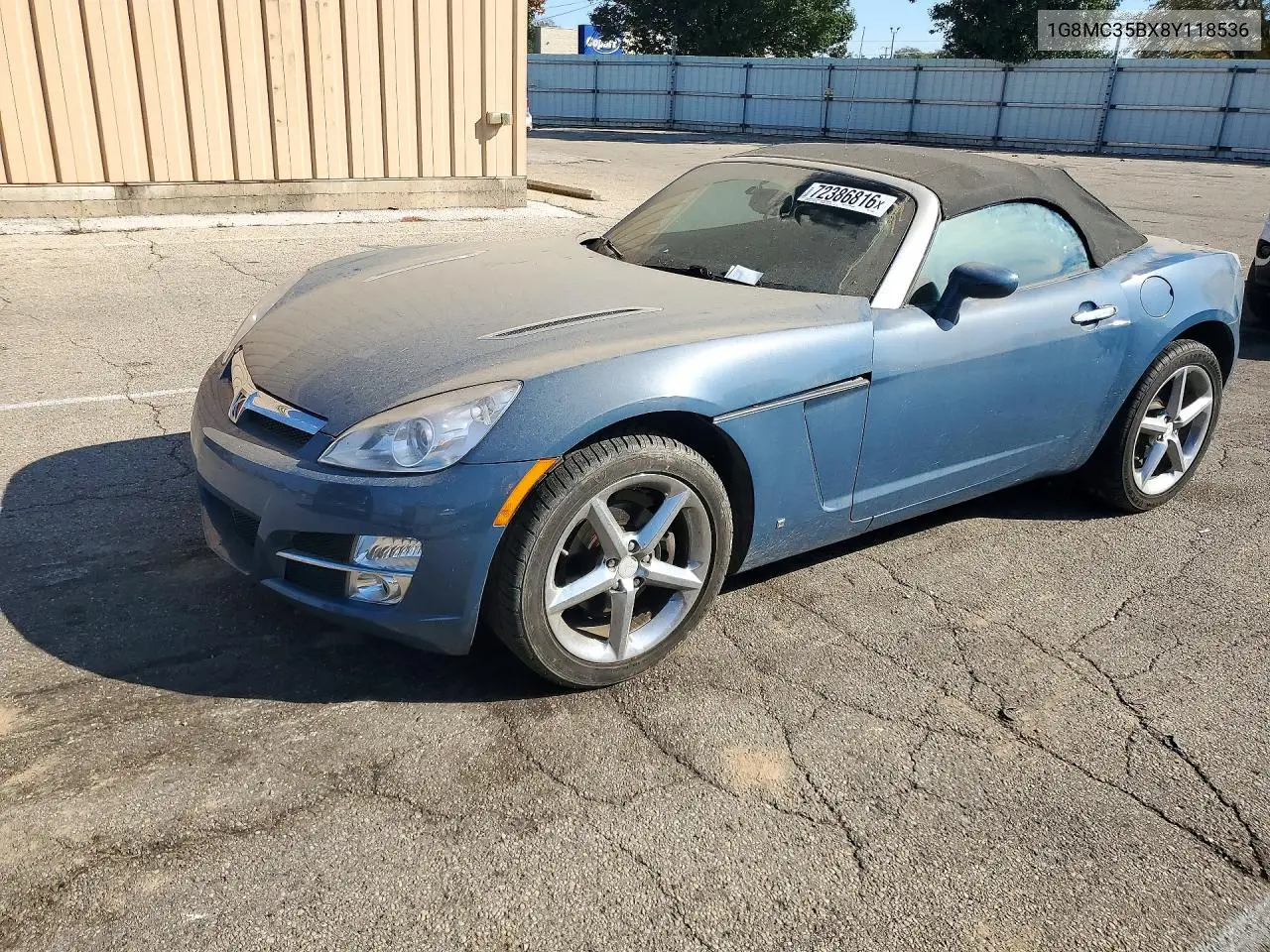 SATURN SKY 2008, VIN 1G8MC35BX8Y118536