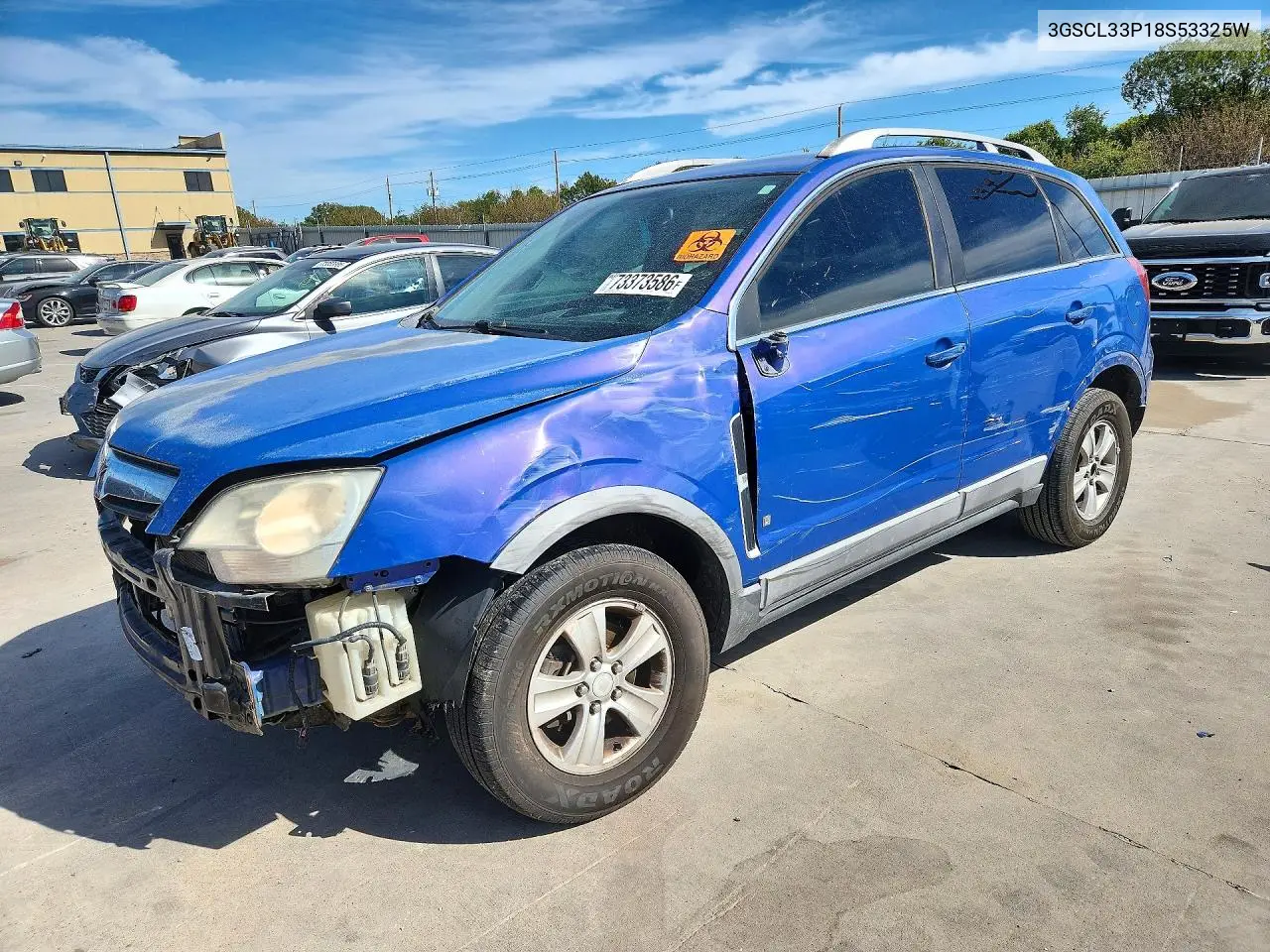 SATURN VUE 2008, VIN 3GSCL33P18S53325W