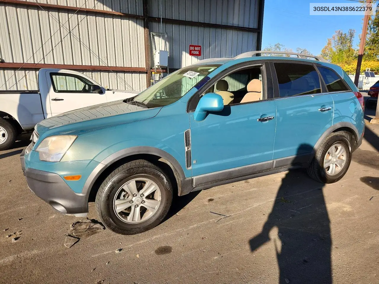 SATURN VUE 2008, VIN 3GSDL43N38S622379