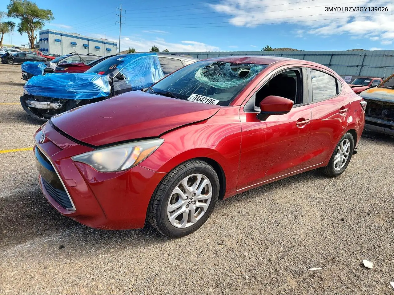 SCION IA 2016, VIN 3MYDLBZV3GY139026