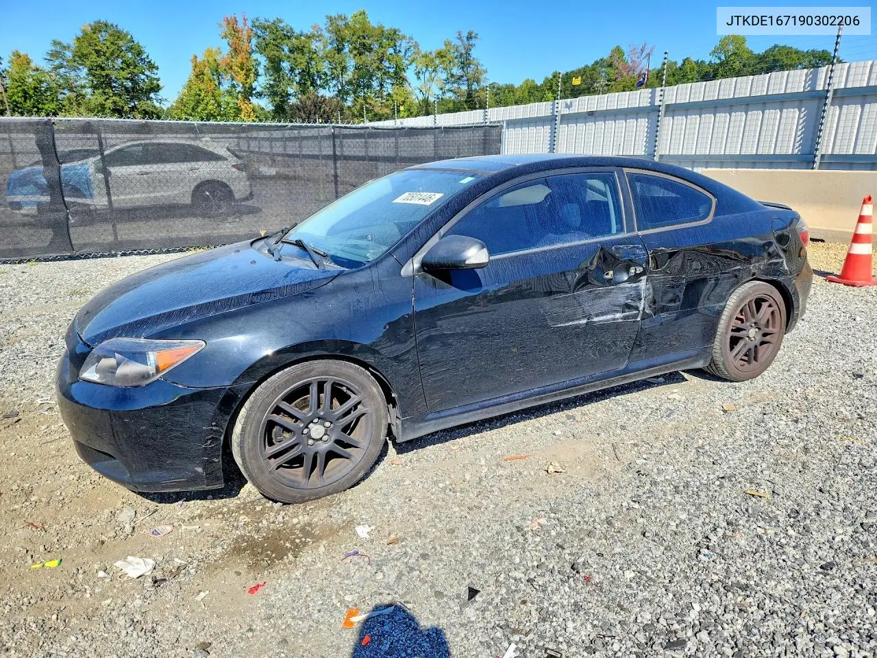 SCION TC 2009, VIN JTKDE167190302206