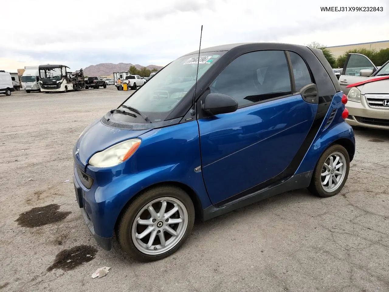 SMART FORTWO 2009, VIN WMEEJ31X99K232843