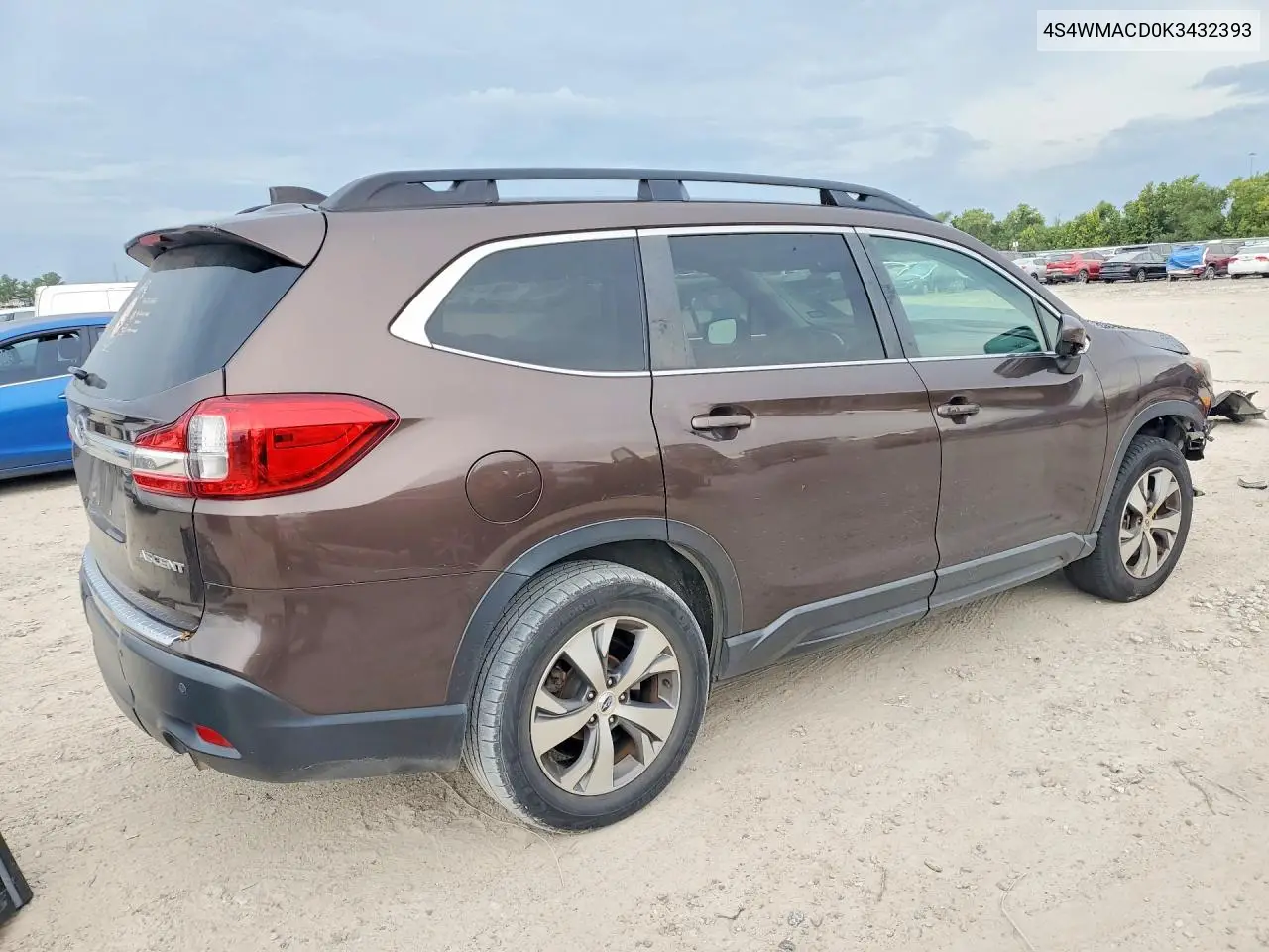 2019 SUBARU ASCENT VIN 4S4WMACD0K3432393 — фото 3