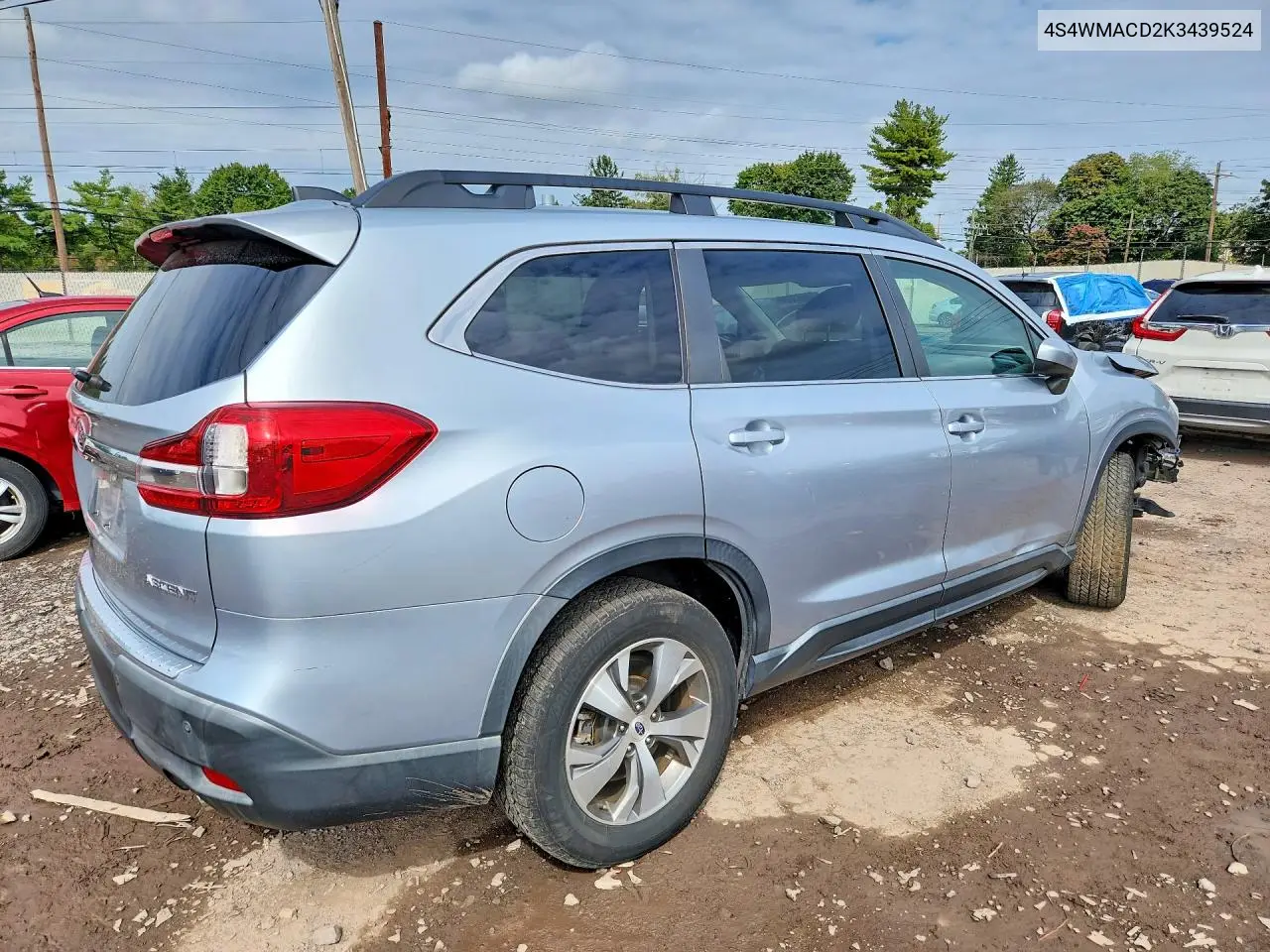 2019 SUBARU ASCENT VIN 4S4WMACD2K3439524 — фото 3