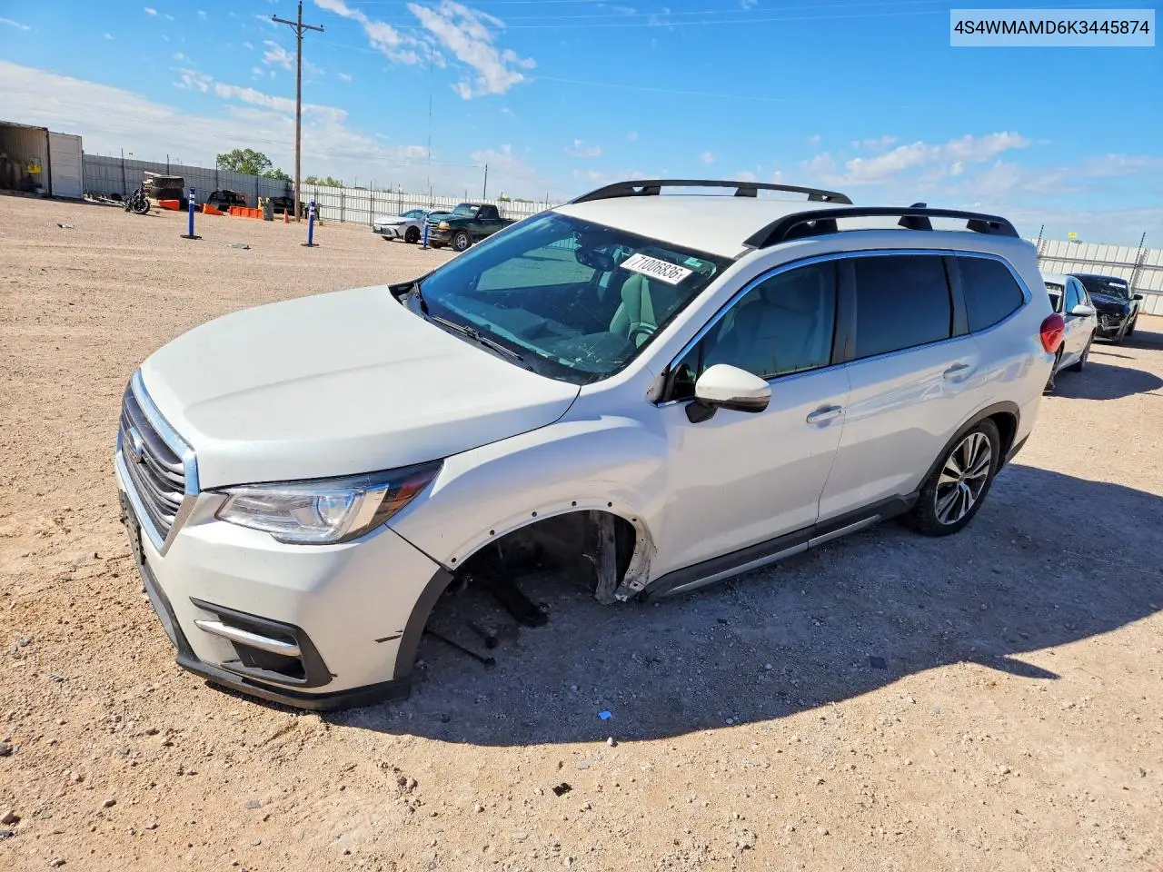 2019 SUBARU ASCENT VIN 4S4WMAMD6K3445874 — фото 3