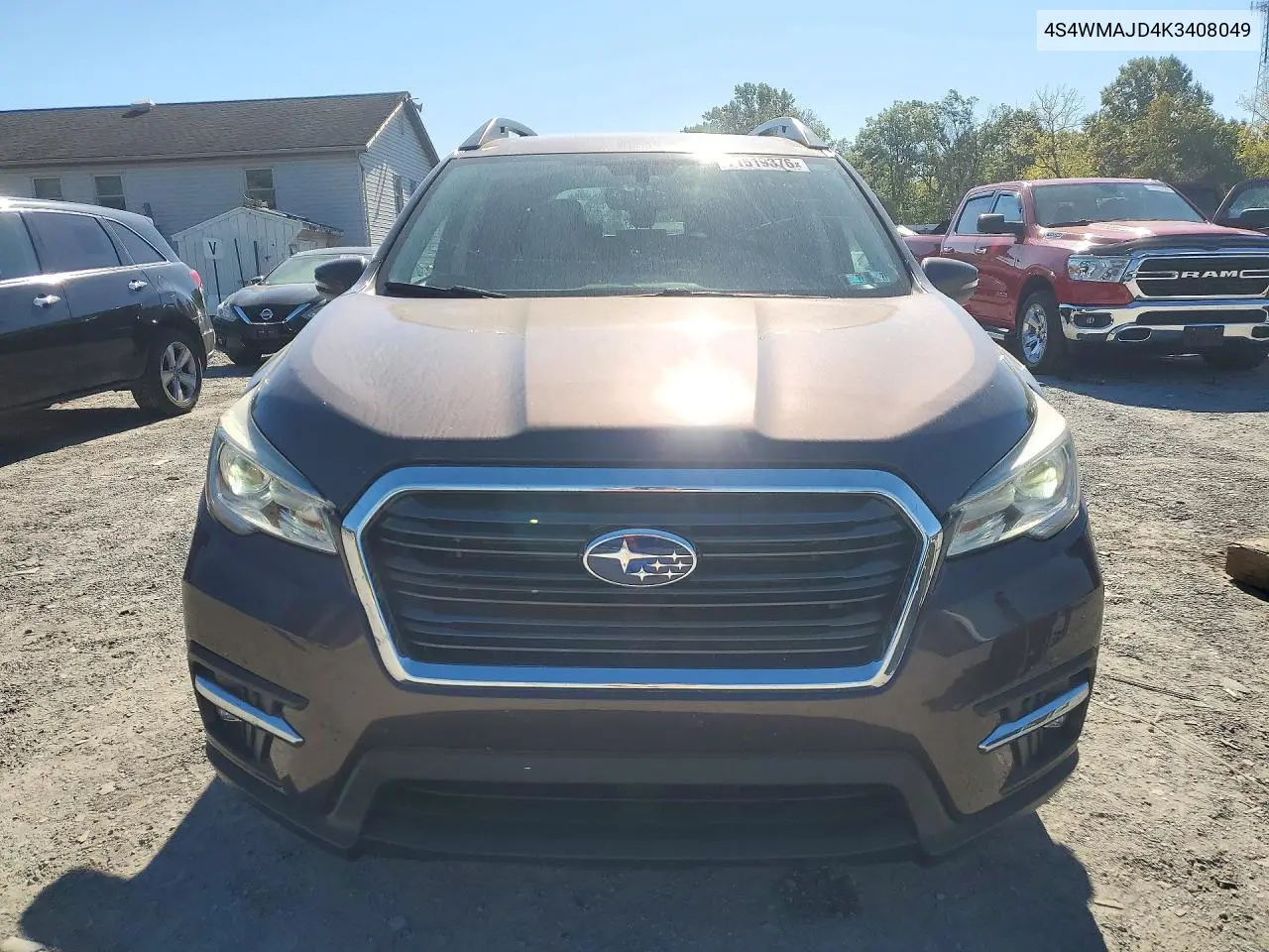 2019 SUBARU ASCENT VIN 4S4WMAJD4K3408049 — фото 5