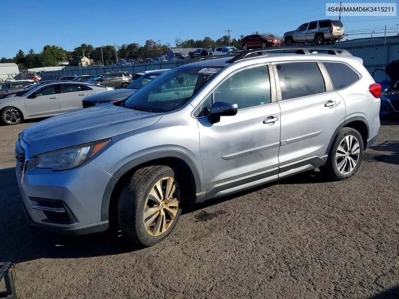 SUBARU ASCENT 2019, VIN 4S4WMAMD6K3415211