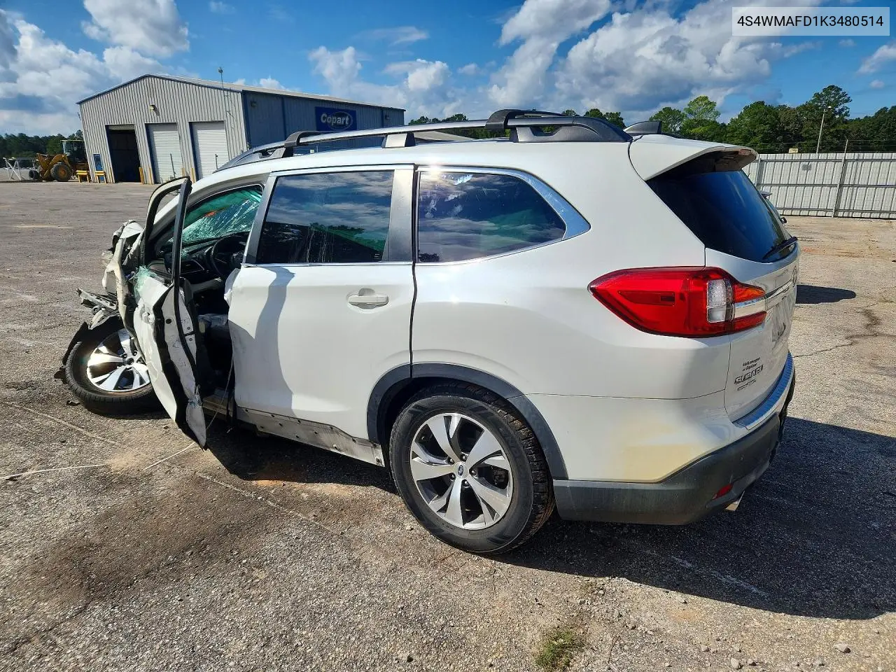 2019 SUBARU ASCENT VIN 4S4WMAFD1K3480514 — фото 2