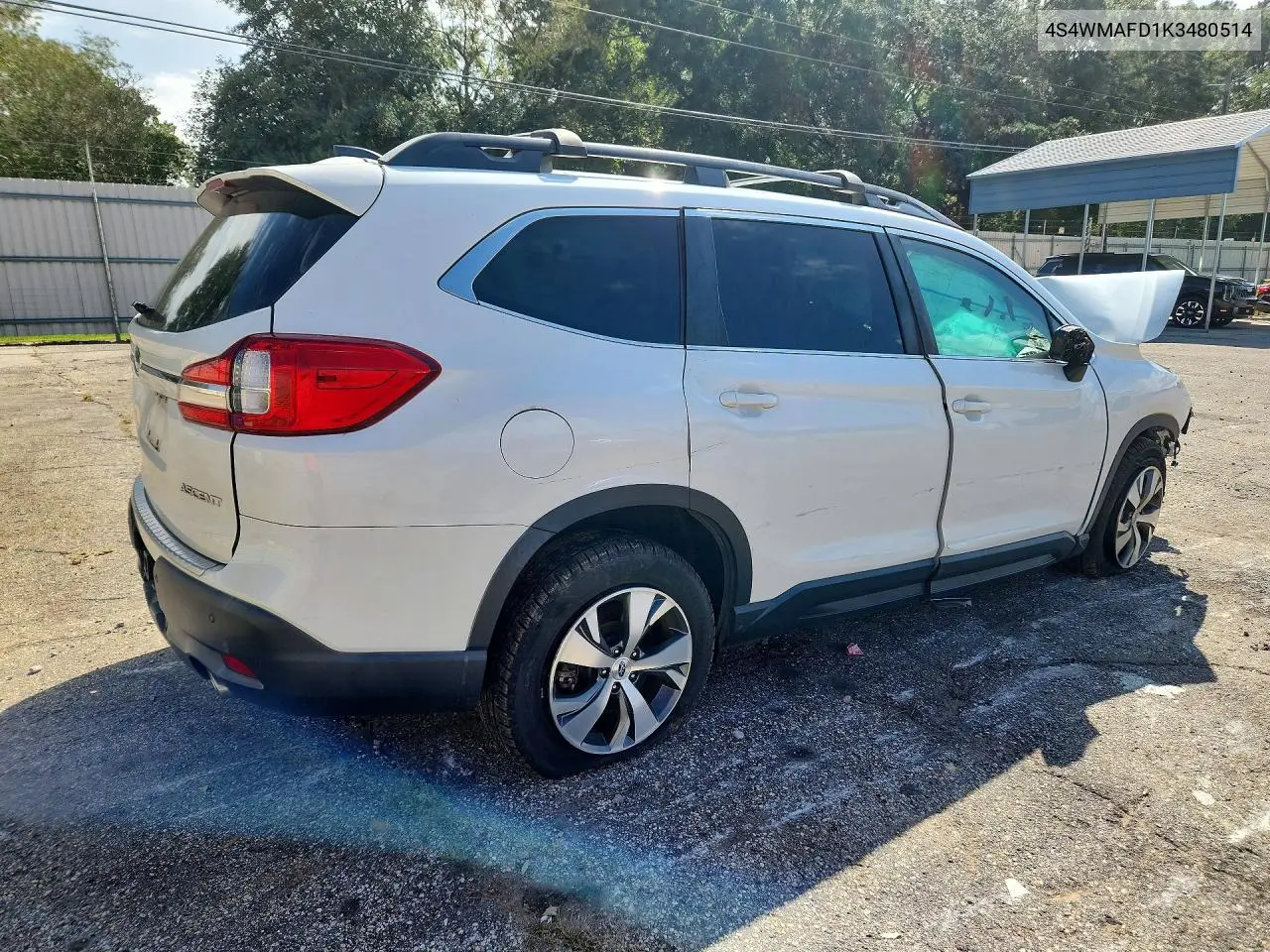 2019 SUBARU ASCENT VIN 4S4WMAFD1K3480514 — фото 3