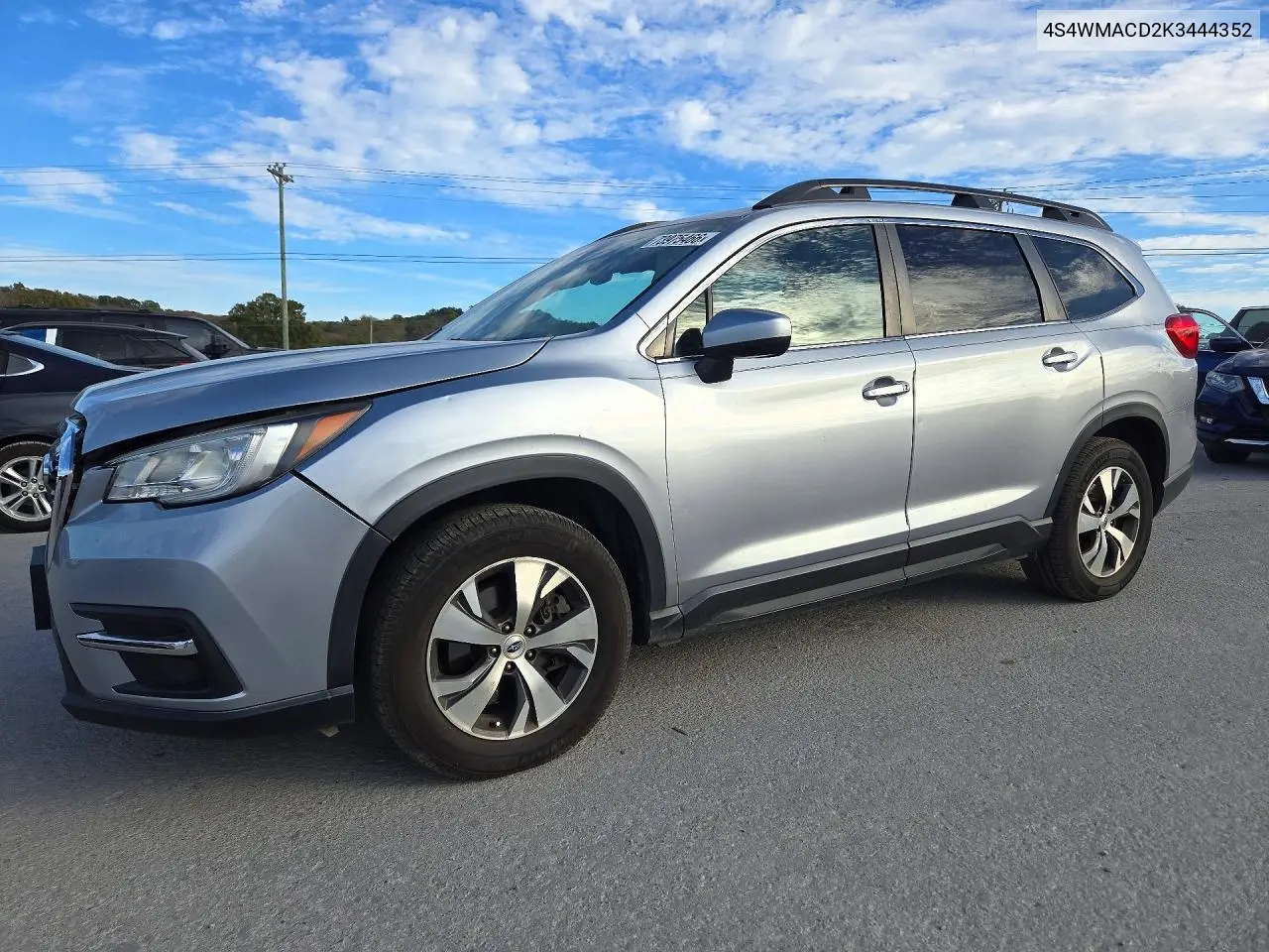 SUBARU ASCENT 2019, VIN 4S4WMACD2K3444352