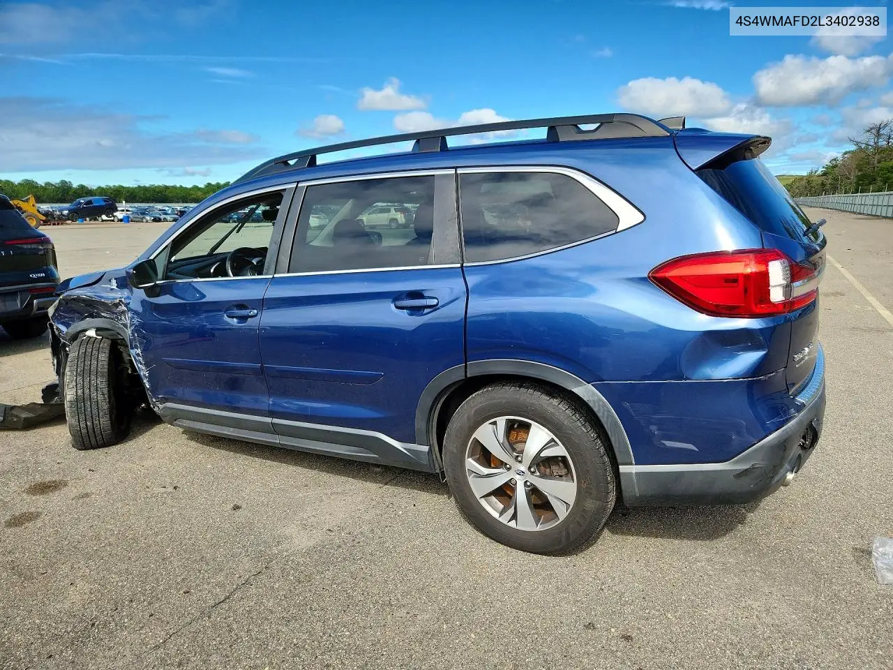 2020 SUBARU ASCENT VIN 4S4WMAFD2L3402938 — фото 2