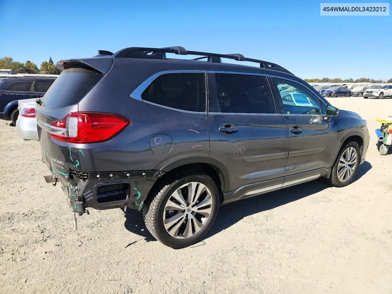 2020 SUBARU ASCENT VIN 4S4WMALD0L3423212 — фото 3